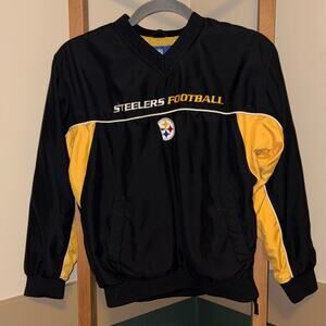 NFL Reebok Vintage Kids Black and Yellow Steelers Jacket Size Medium Unisex